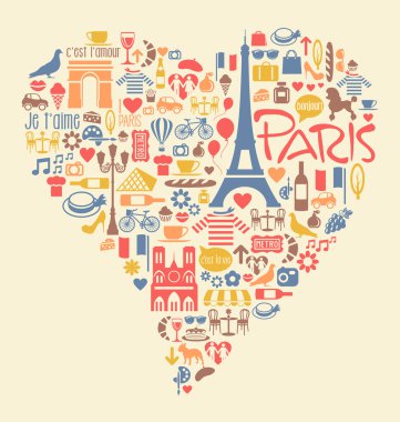 Paris Fransa simgeleri simge ve konumlar