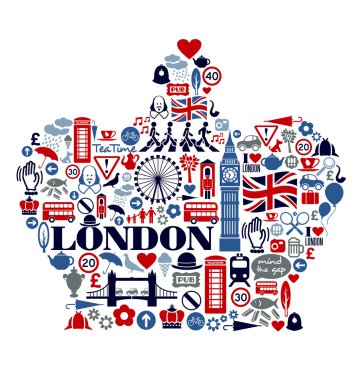 Londra Büyük Britanya Birleşik Krallık Kültür simgeleri simge ve konumlar
