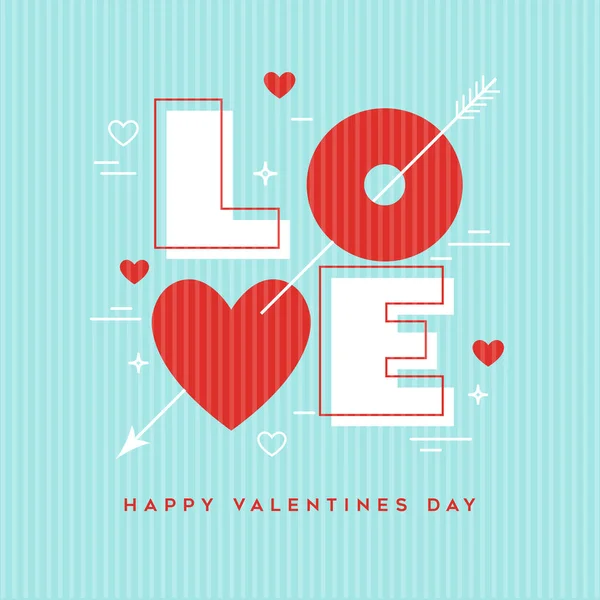 バレンタインデーのグリーティングカードのデザイン 現代のミニマリスト幾何学的な愛 カード デザイン要素 ソーシャルメディア等について — ストックベクタ