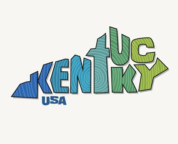 Estado Kentucky Con Nombre Distorsionado Forma Estado Ilustración Vectorial Estilo — Vector de stock