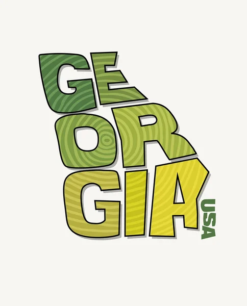 State Georgia Name Distorted State Shape Pop Art Style Vector — Stock Vector