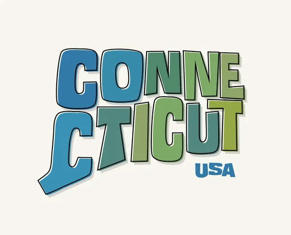 État Connecticut Avec Nom Déformé Forme État Illustration Vectorielle Style — Image vectorielle