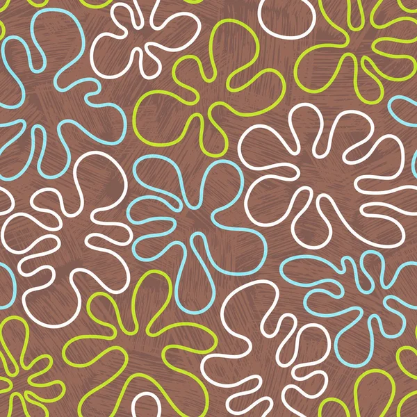 Inconsútil 1960 Patrón Flores Tiki Mod Para Fondos Diseño Tela — Vector de stock