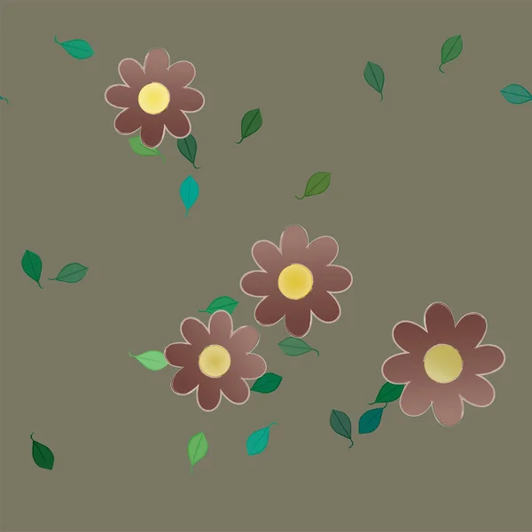 Bonito Floral Sem Costura Fundo Com Flores Vetor Ilustração — Vetor de Stock