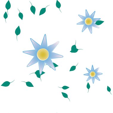 Çiçeksiz arkaplan ve çiçek vektörü çizimi