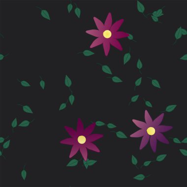 Çiçeksiz arkaplan ve çiçek vektörü çizimi