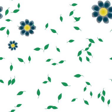 Yapraklı çiçeklerin vektör çizimi, pürüzsüz arkaplan