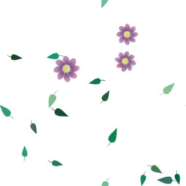 Çiçeksiz arkaplan ve çiçek vektörü çizimi