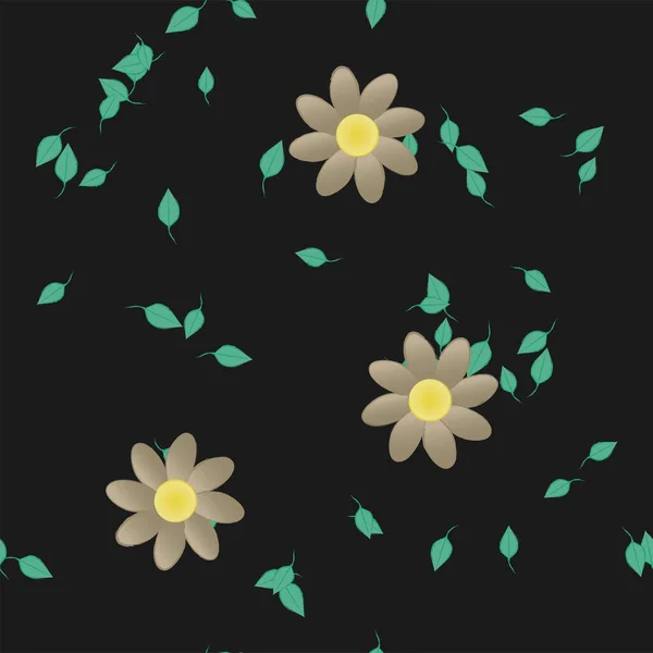 Fundo Sem Costura Floral Bonito Ilustração Vetorial —  Vetores de Stock