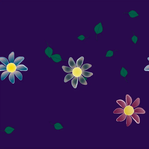 Hermoso Fondo Floral Sin Costuras Con Flores Vector Ilustración — Vector de stock