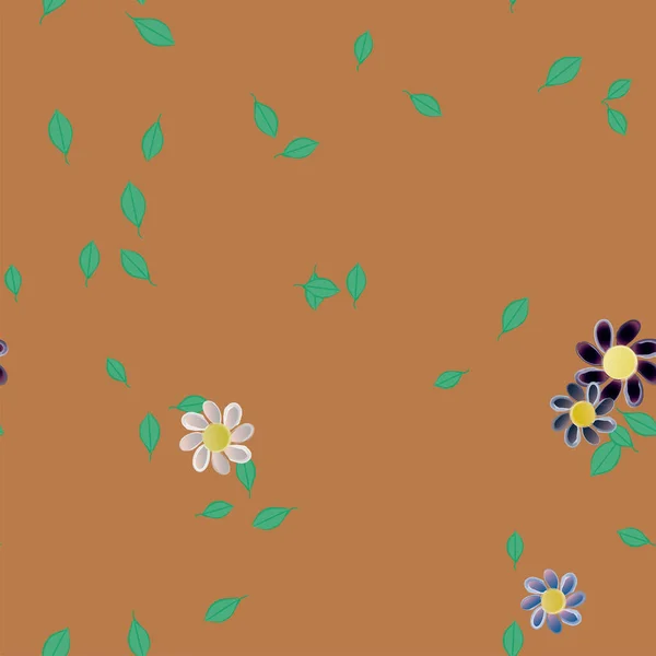 Hermoso Fondo Floral Sin Costuras Con Flores Vector Ilustración — Archivo Imágenes Vectoriales