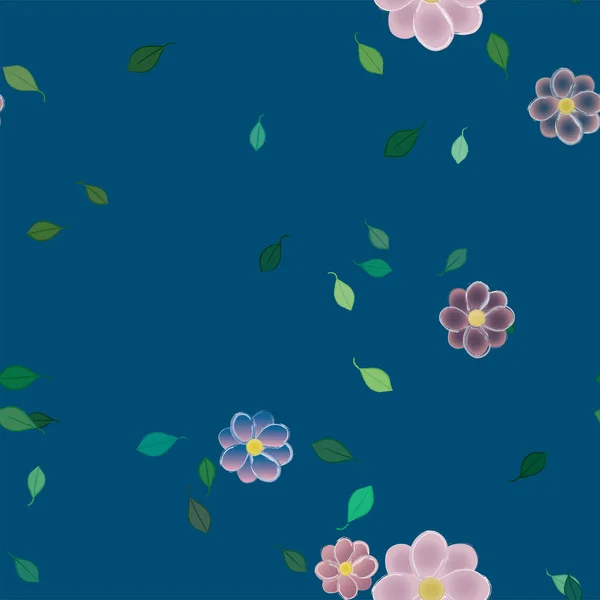 Hermoso Fondo Floral Sin Costuras Con Flores Vector Ilustración — Vector de stock