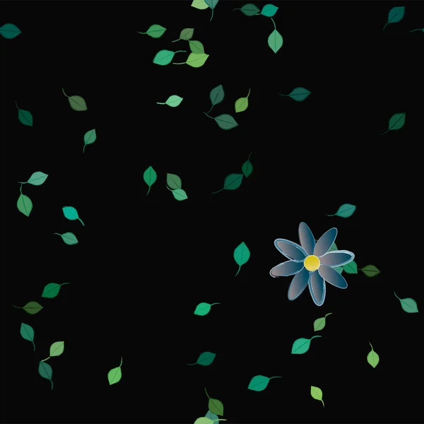 花や葉のある美しい花のシームレスな背景ベクトル図 — ストックベクタ
