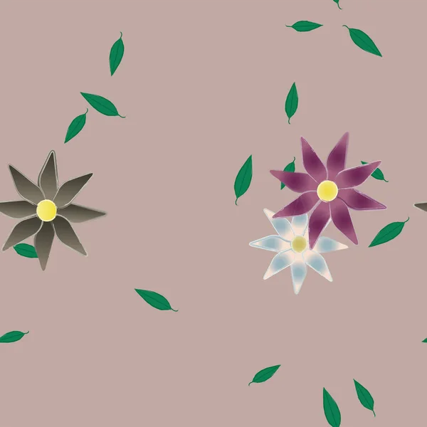 Hermoso Fondo Floral Sin Costuras Con Flores Vector Ilustración — Archivo Imágenes Vectoriales