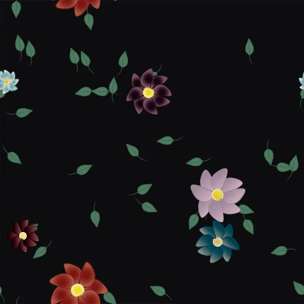 Fundo Sem Costura Floral Bonito Ilustração Vetorial —  Vetores de Stock