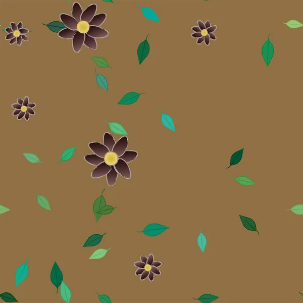 Hermoso Fondo Floral Sin Costuras Con Flores Vector Ilustración — Vector de stock