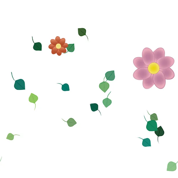 美丽的植物无缝背景图 花卉矢量图解 — 图库矢量图片