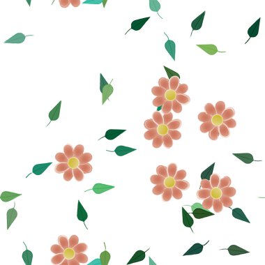 Çiçeksiz arkaplan ve çiçek vektörü çizimi