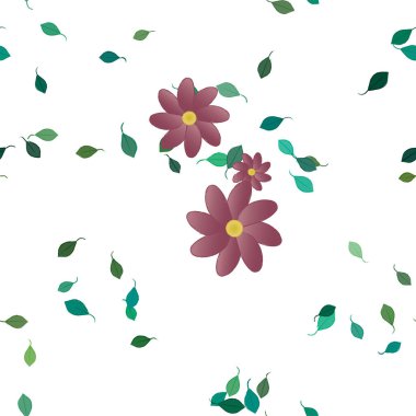 Çiçeksiz arkaplan ve çiçek vektörü çizimi