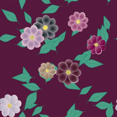 Çiçeksiz arkaplan ve çiçek vektörü çizimi