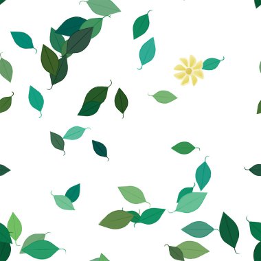 Yapraklı çiçeklerin vektör çizimi, pürüzsüz arkaplan