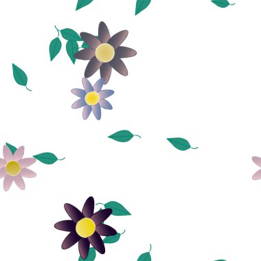 Çiçeksiz arkaplan ve çiçek vektörü çizimi