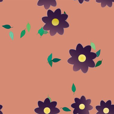 Çiçeksiz arkaplan ve çiçek vektörü çizimi