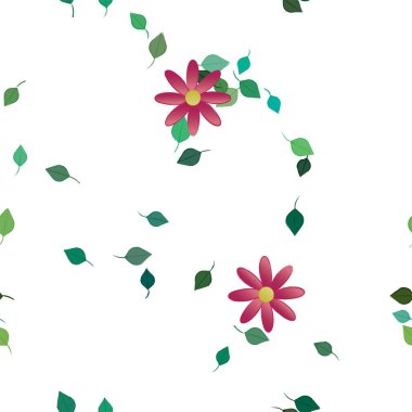 Çiçeksiz arkaplan ve çiçek vektörü çizimi