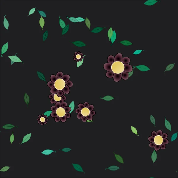 Hermoso Fondo Floral Sin Costuras Con Flores Vector Ilustración — Archivo Imágenes Vectoriales