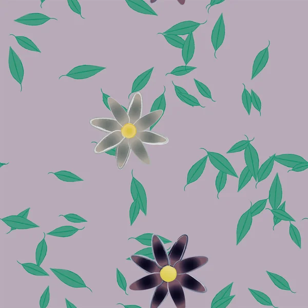 Schöne Florale Nahtlose Hintergrund Mit Blumen Vektor Illustration — Stockvektor