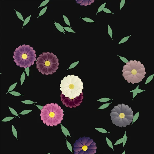 Schöne Florale Nahtlose Hintergrund Mit Blumen Vektor Illustration — Stockvektor