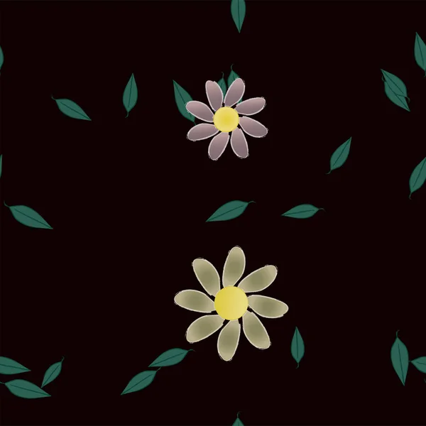 Hermoso Fondo Floral Sin Costuras Con Flores Vector Ilustración Gráficos vectoriales