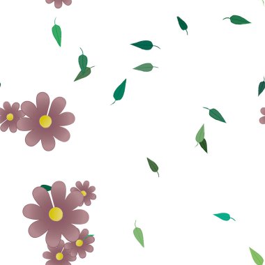 Çiçeksiz arkaplan ve çiçek vektörü çizimi