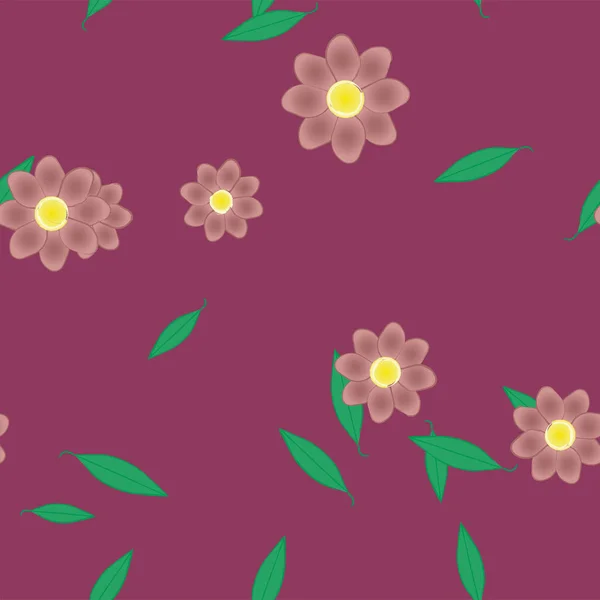 Hermoso Fondo Floral Sin Costuras Con Flores Vector Ilustración — Vector de stock