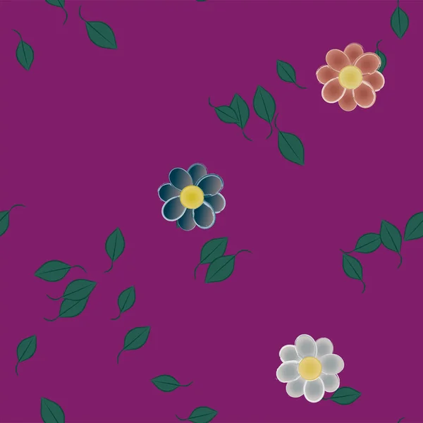 Hermoso Fondo Floral Sin Costuras Con Flores Vector Ilustración — Vector de stock