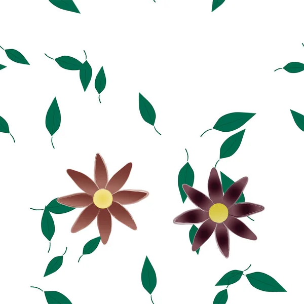 Schöne Florale Nahtlose Hintergrund Mit Blumen Vektor Illustration — Stockvektor