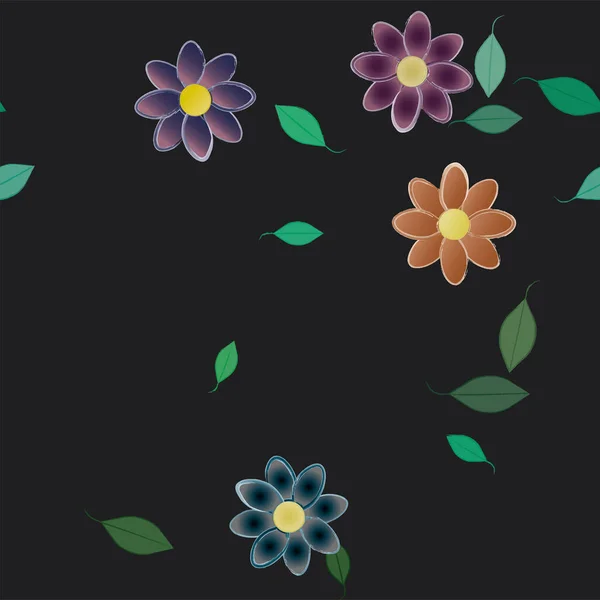 Schöne Florale Nahtlose Hintergrund Mit Blumen Vektor Illustration — Stockvektor