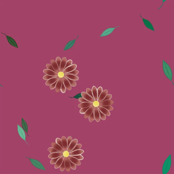 Bonito Floral Sem Costura Fundo Com Flores Vetor Ilustração — Vetor de Stock