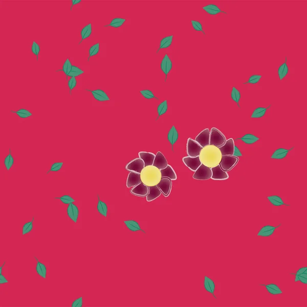 Schöne Florale Nahtlose Hintergrund Mit Blumen Und Blättern Vektorillustration — Stockvektor