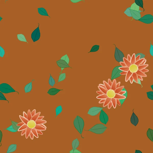 Schöne Florale Nahtlose Hintergrund Mit Blumen Vektor Illustration — Stockvektor