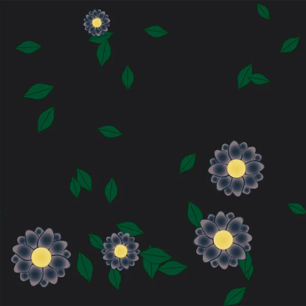 Schöne Florale Nahtlose Hintergrund Mit Blumen Und Blättern Vektorillustration — Stockvektor