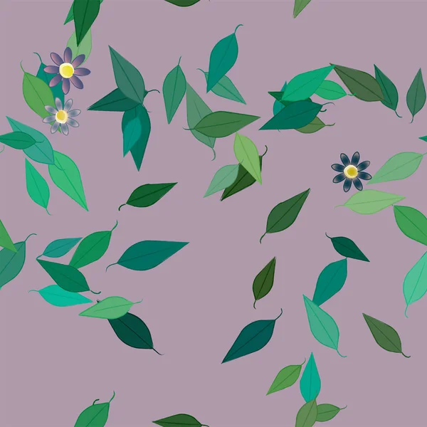 Vacker Blommig Sömlös Bakgrund Med Blommor Vektor Illustration — Stock vektor