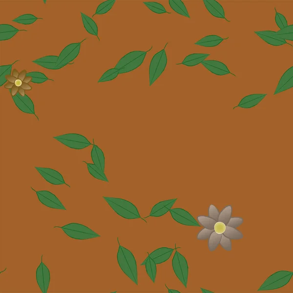Vektorová Ilustrace Květin Listy Hladké Pozadí — Stockový vektor