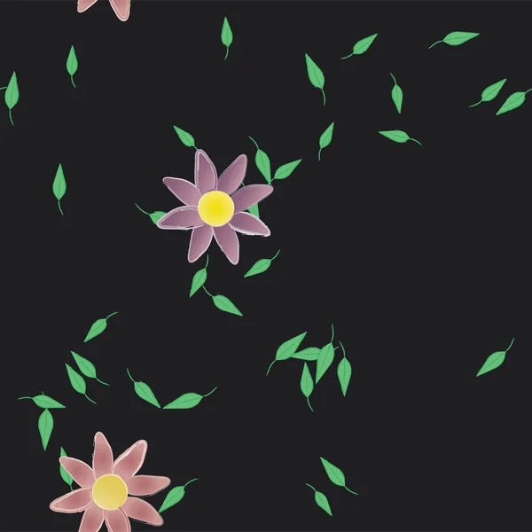 Gyönyörű Virágos Zökkenőmentes Háttér Virág Vektor Illusztráció — Stock Vector