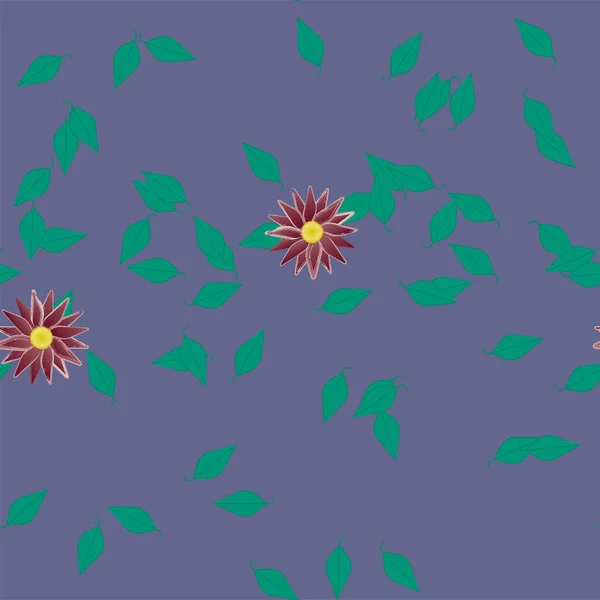 Beau Fond Floral Sans Couture Avec Des Fleurs Des Feuilles — Image vectorielle