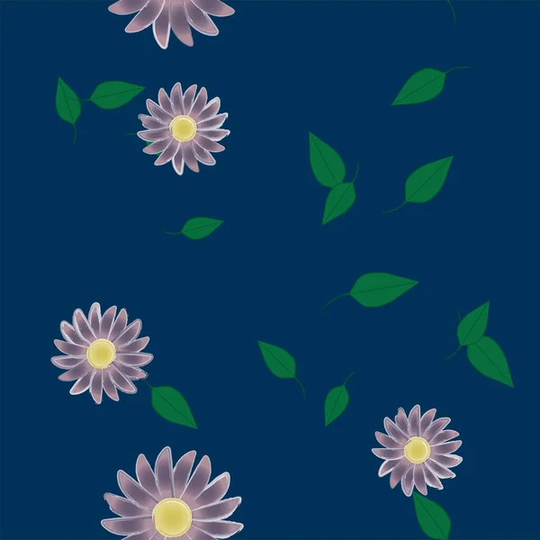 Hermoso Fondo Floral Sin Costuras Con Flores Vector Ilustración — Vector de stock