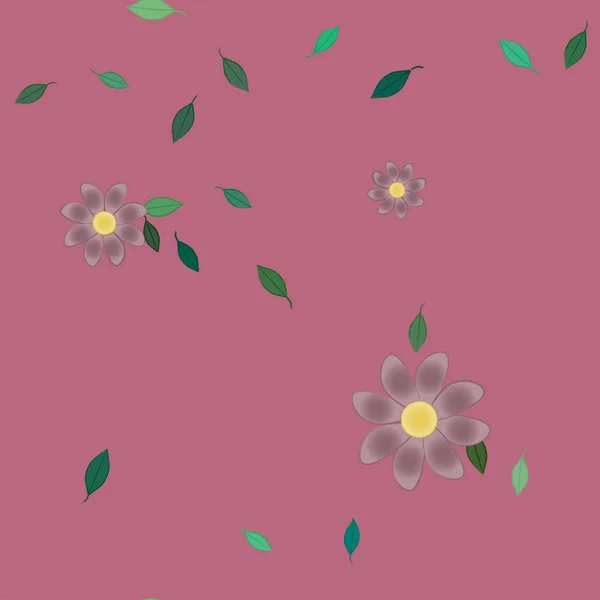 花のベクトル図と美しい花のシームレスな背景 — ストックベクタ
