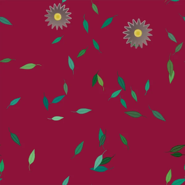 Красивый Цветочный Бесшовный Фон Векторной Иллюстрацией Цветов — стоковый вектор