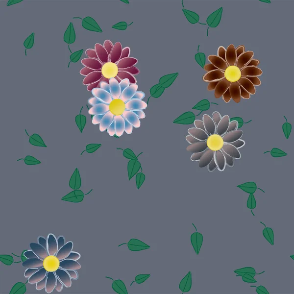 Schöne Florale Nahtlose Hintergrund Mit Blumen Vektor Illustration — Stockvektor