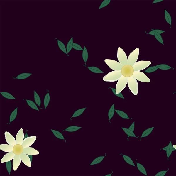 Hermoso Fondo Floral Sin Costuras Con Flores Vector Ilustración — Archivo Imágenes Vectoriales